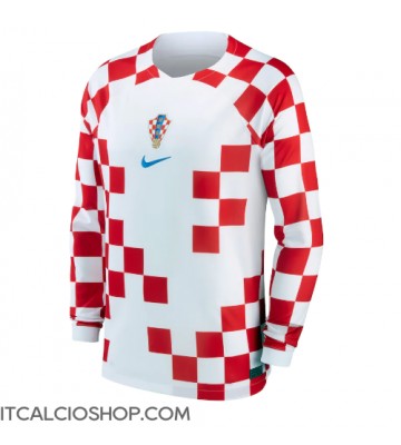 Croazia Prima Maglia Mondiali 2022 Manica Lunga